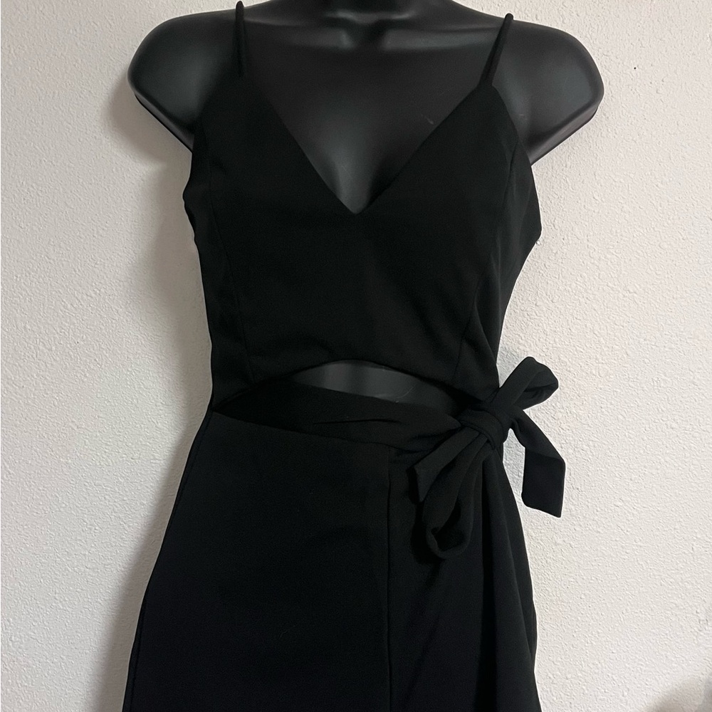 Black Sleeveless Wrap Romper